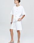 Marle Short Sleeve Seam Shirt White