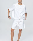 Marle Short Sleeve Seam Shirt White