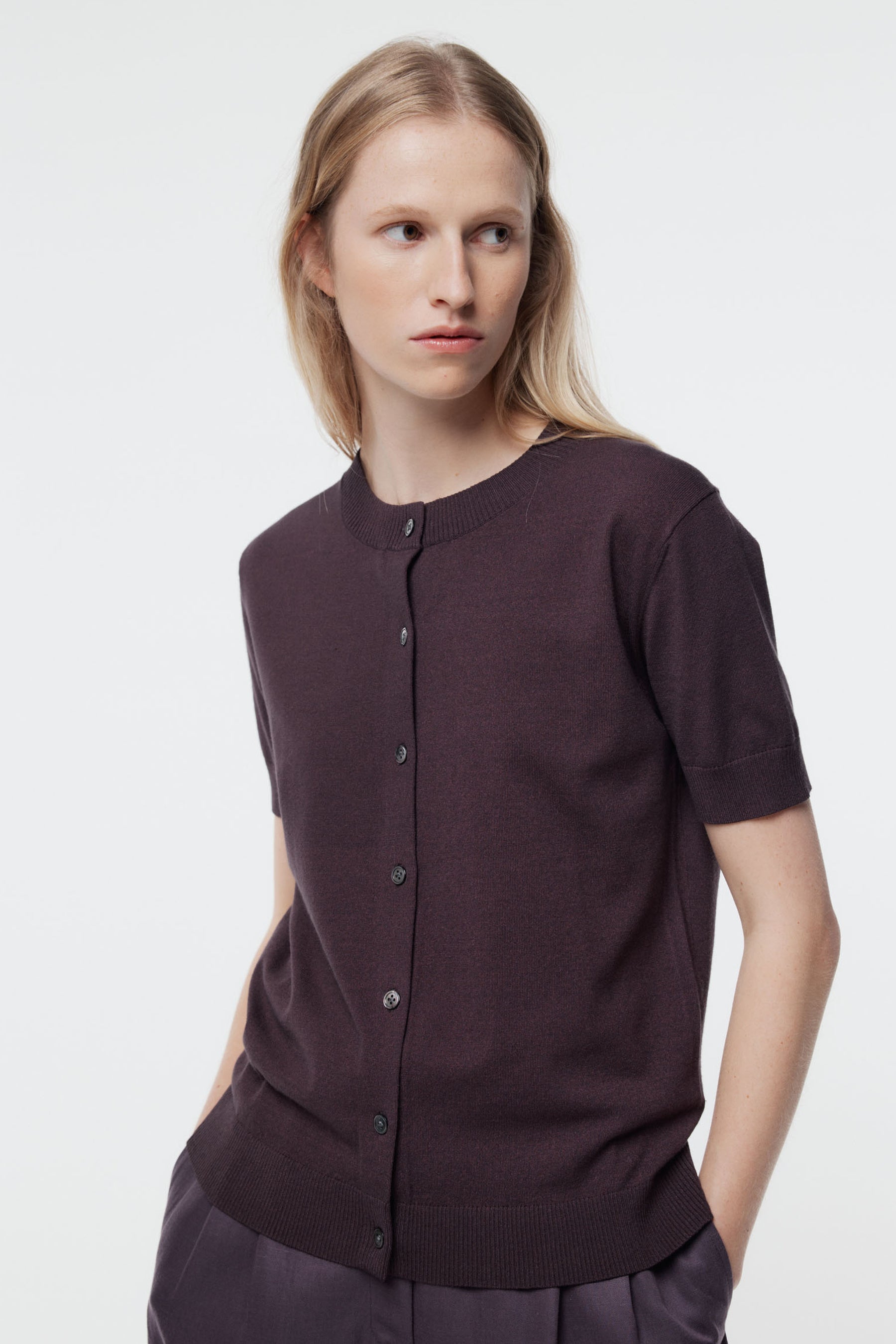 Gregory Aurelia Cardigan Muted Plum
