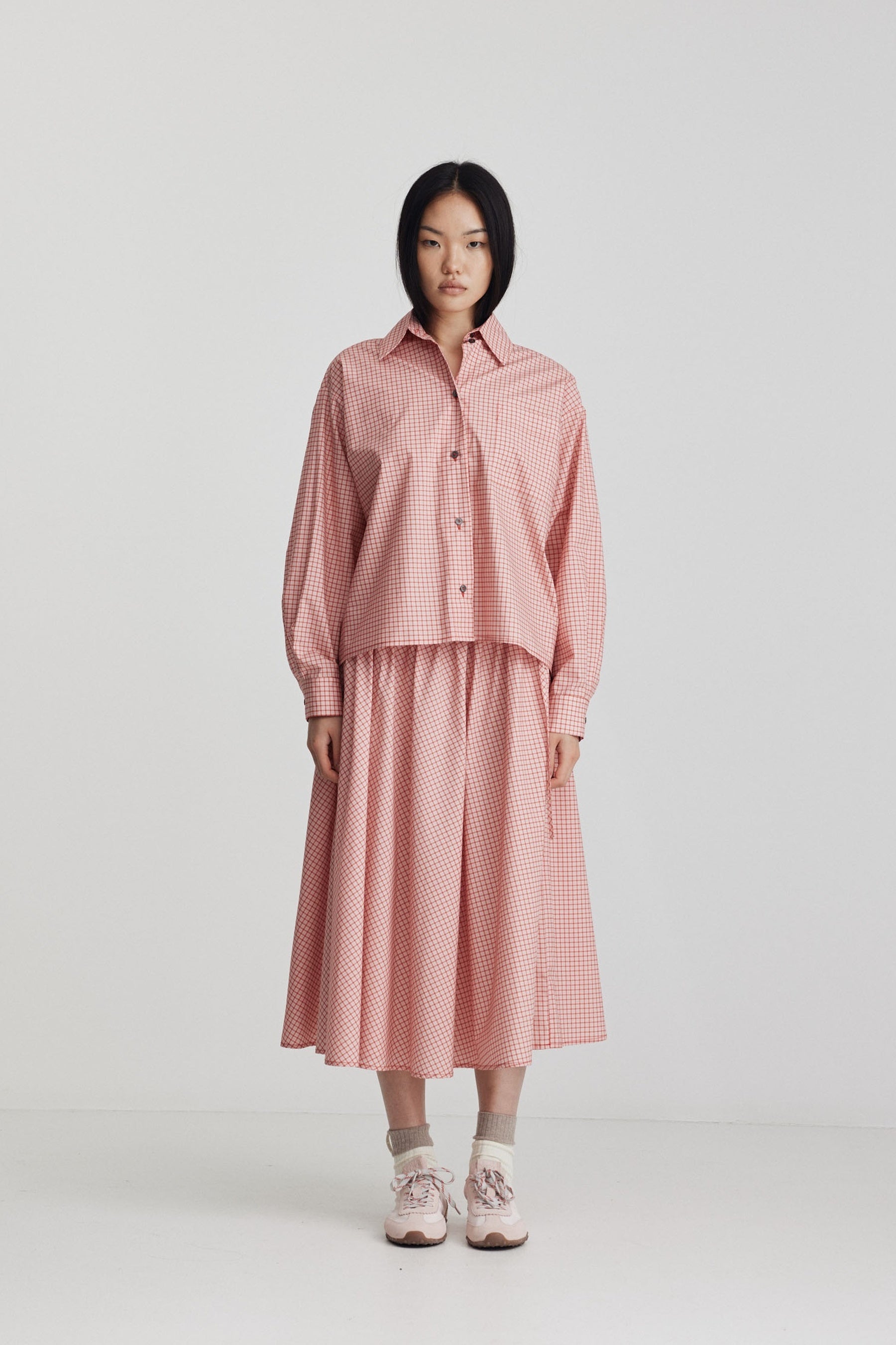 Ricochet Micha Skirt Cherry Red Check