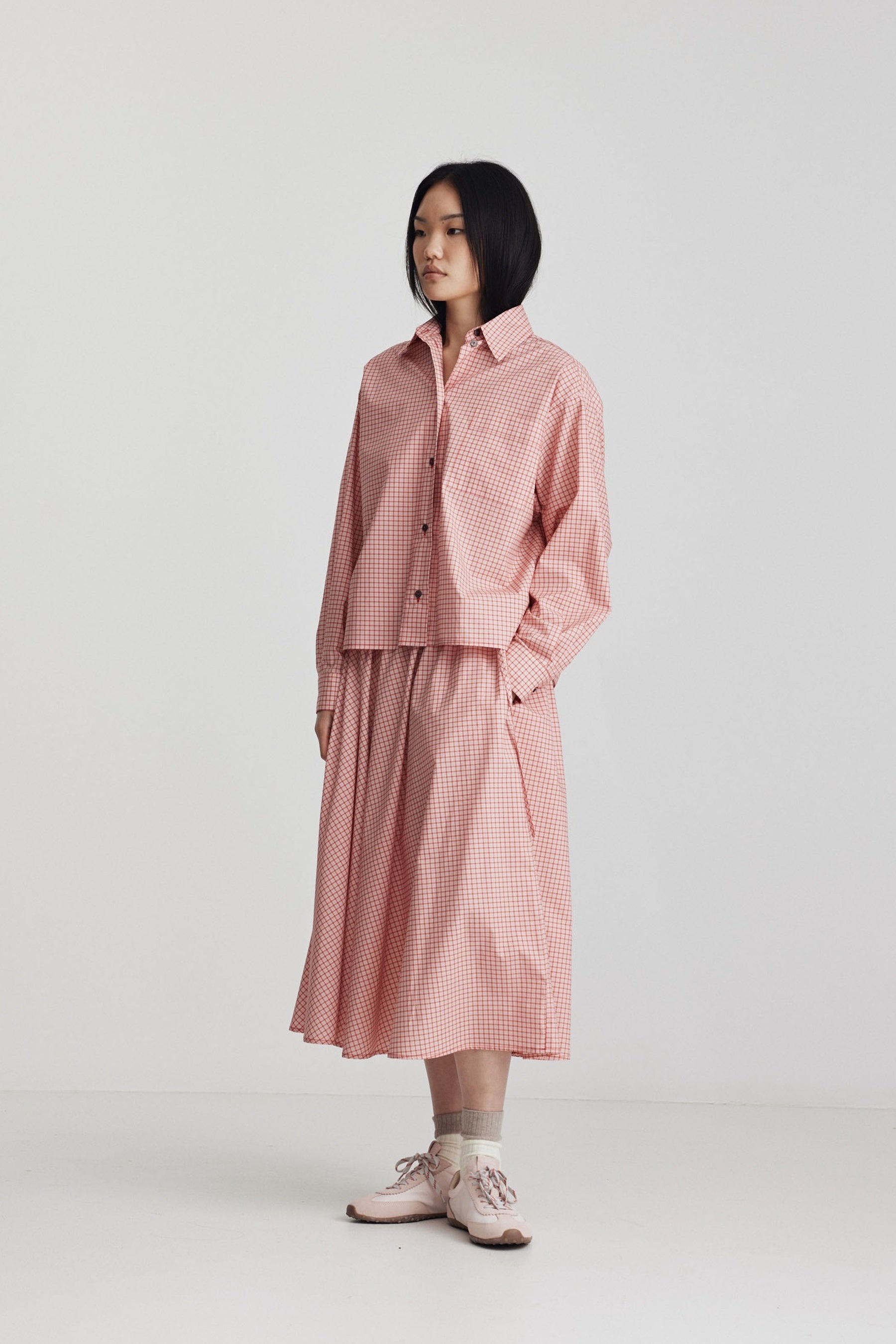 Ricochet Micha Skirt Cherry Red Check