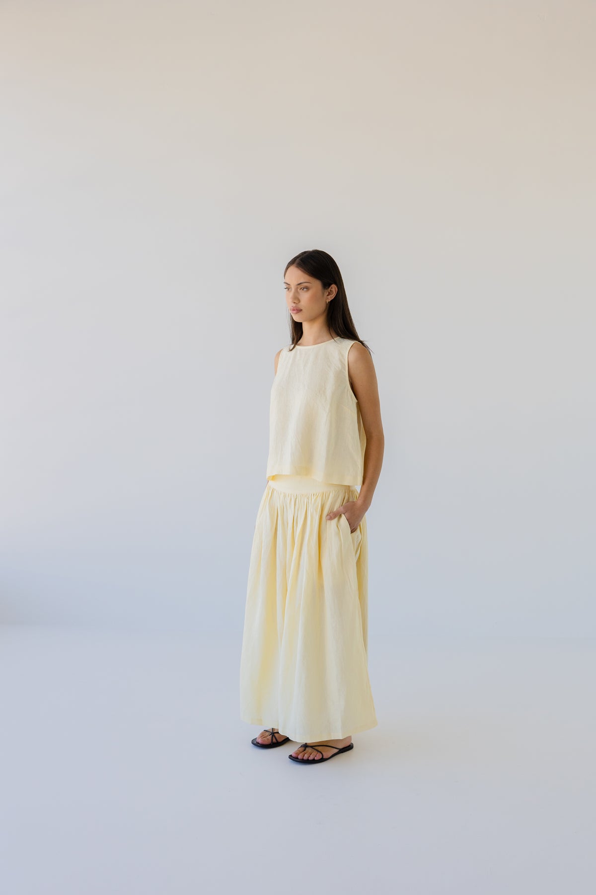 Sophie Shell Buttons Linen Top