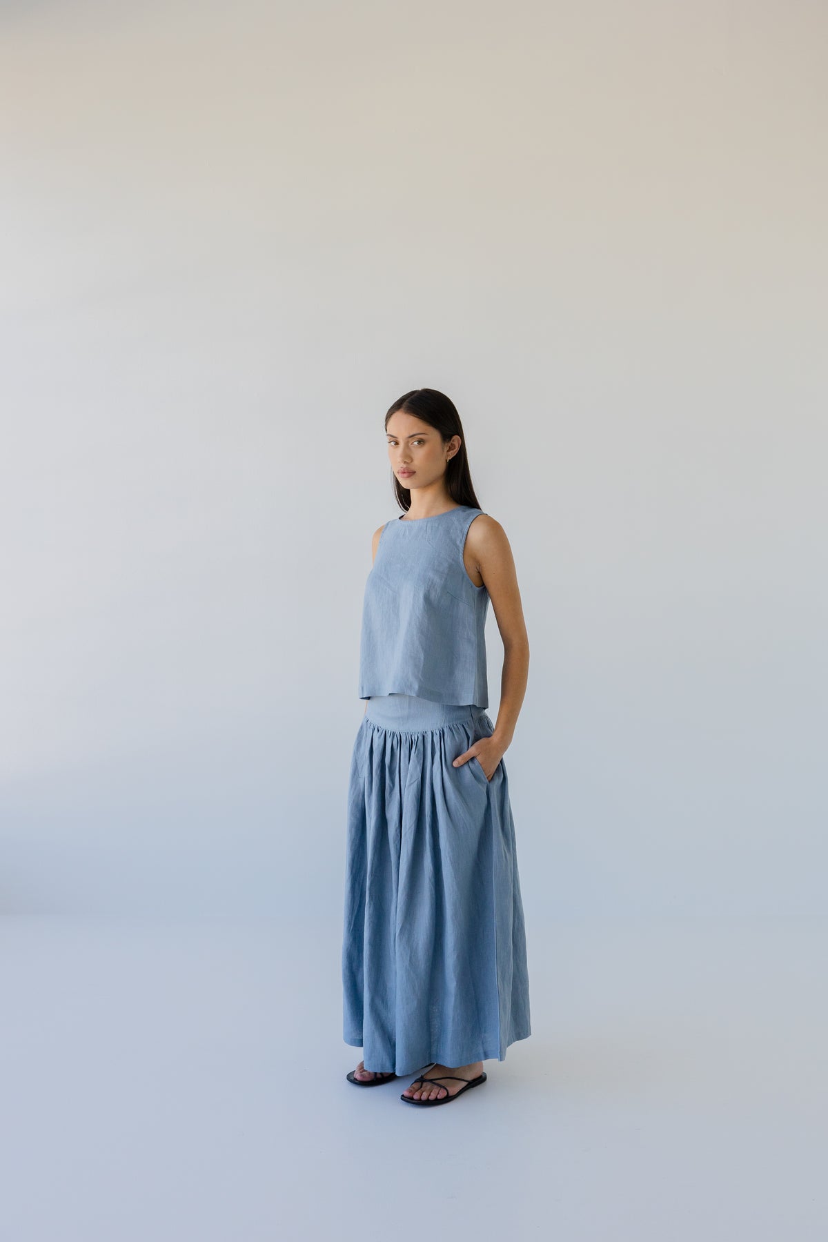Sophie Shell Buttons Linen Top