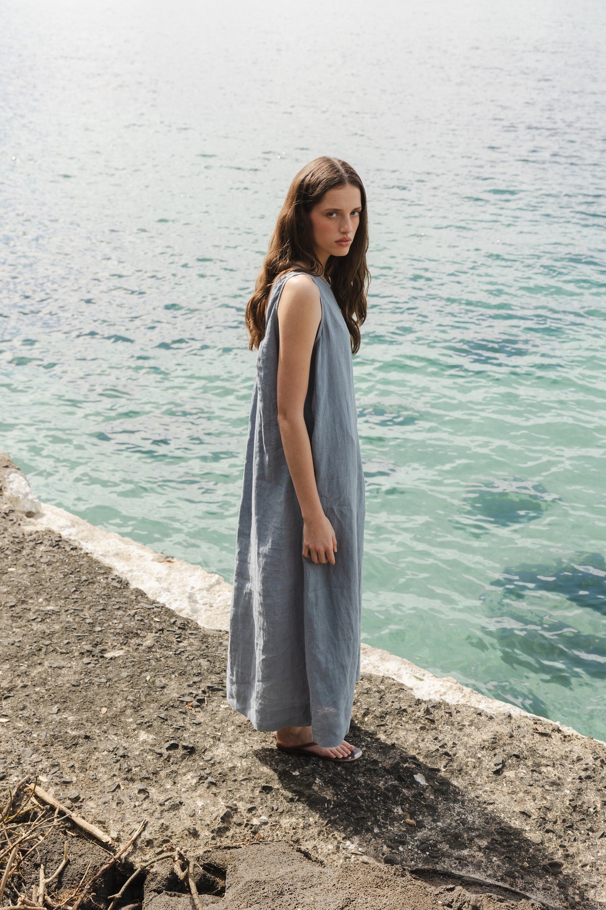 Sophie Linen Maxi Dress Mist