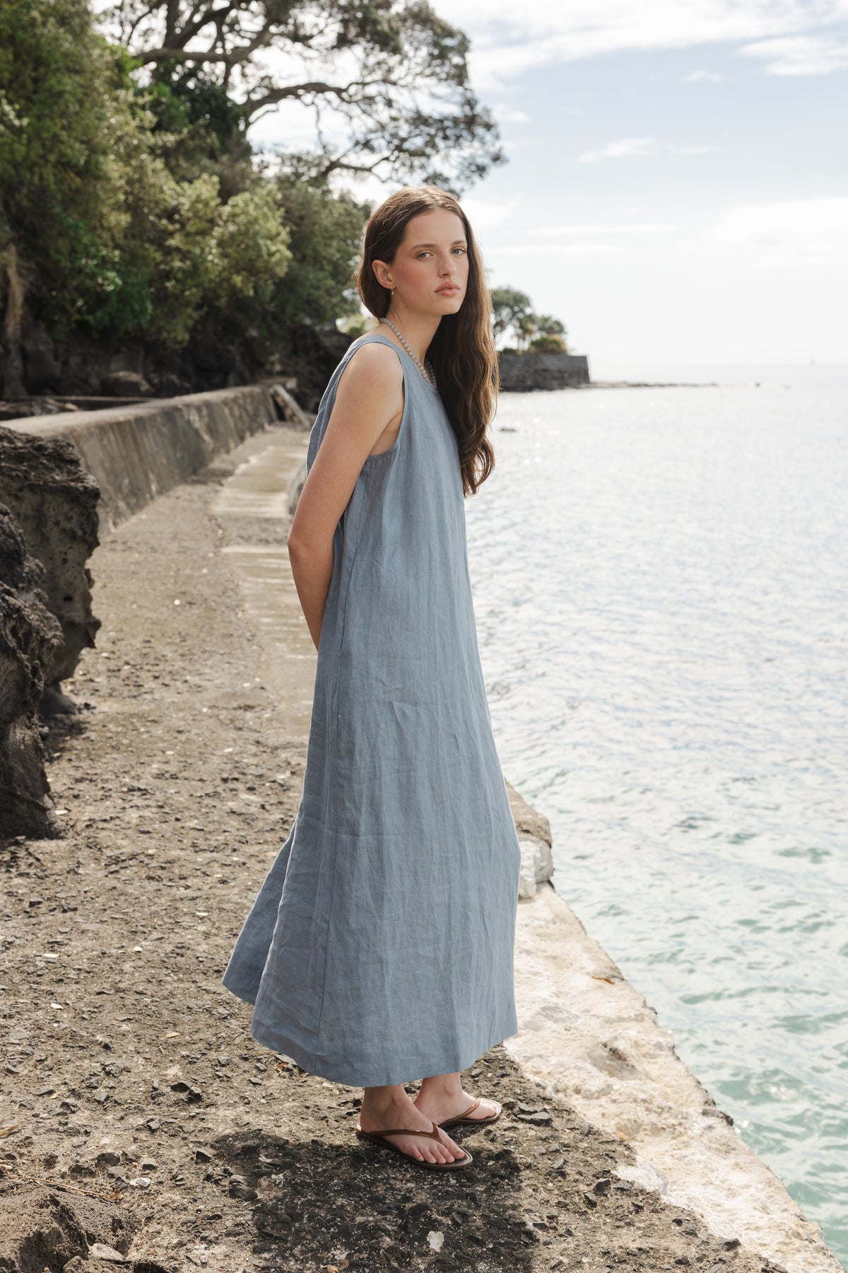 Sophie Linen Maxi Dress Mist