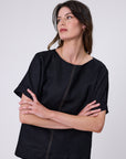 Marlow Sable Linen Top Black
