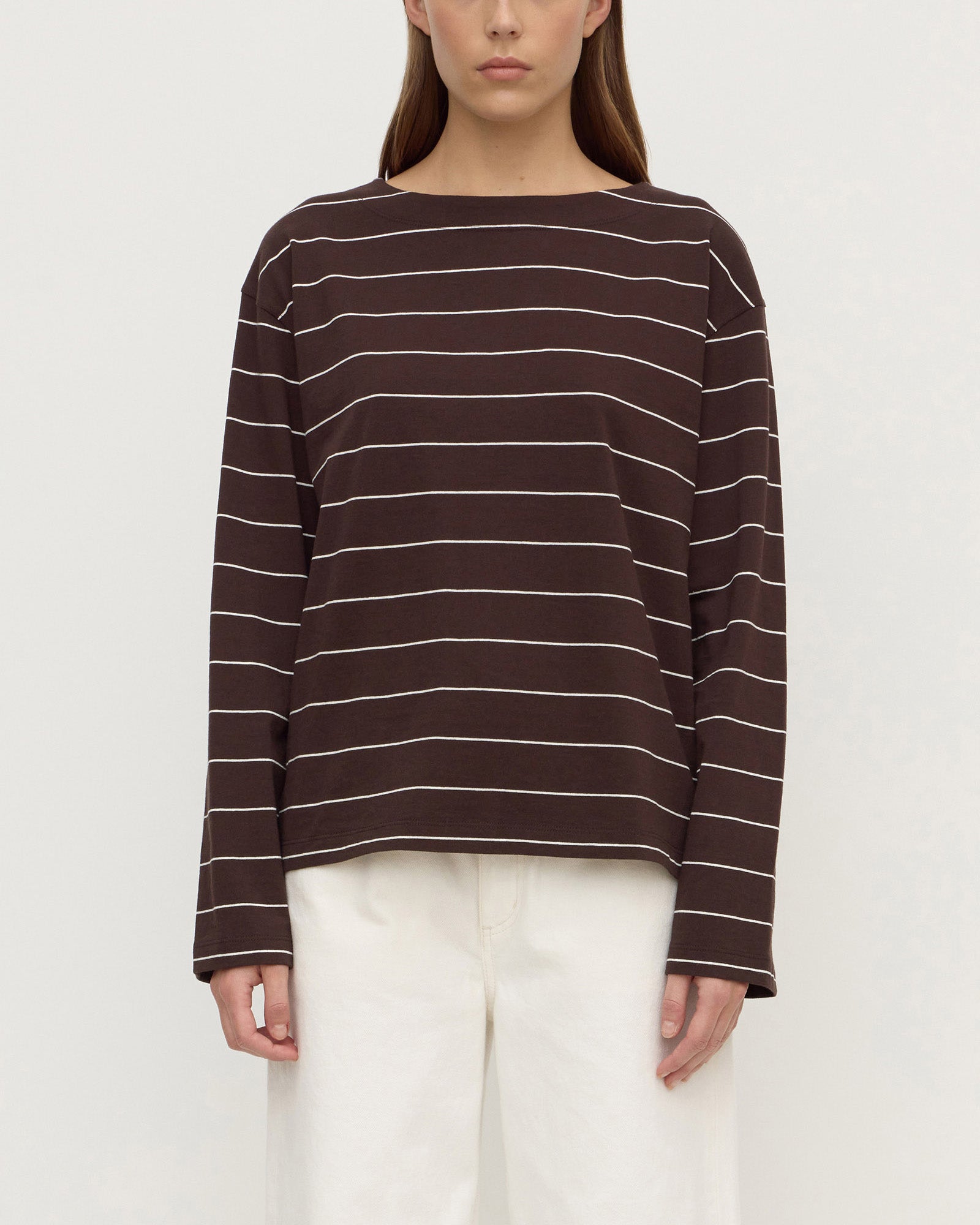 Assembly Label Scout Long Sleeve Tee Ganache Cream Stripe
