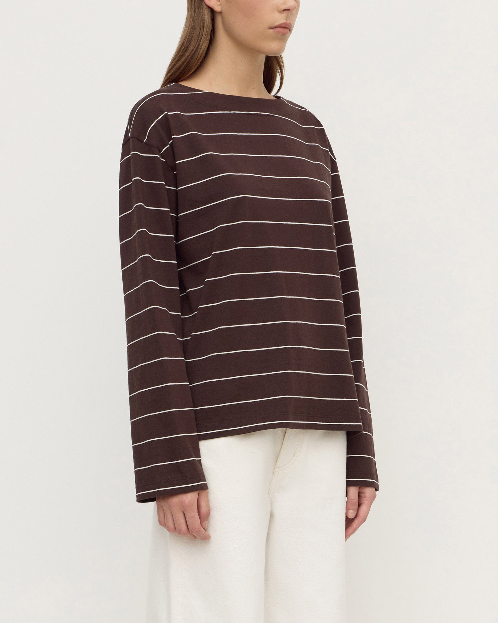 Assembly Label Scout Long Sleeve Tee Ganache Cream Stripe