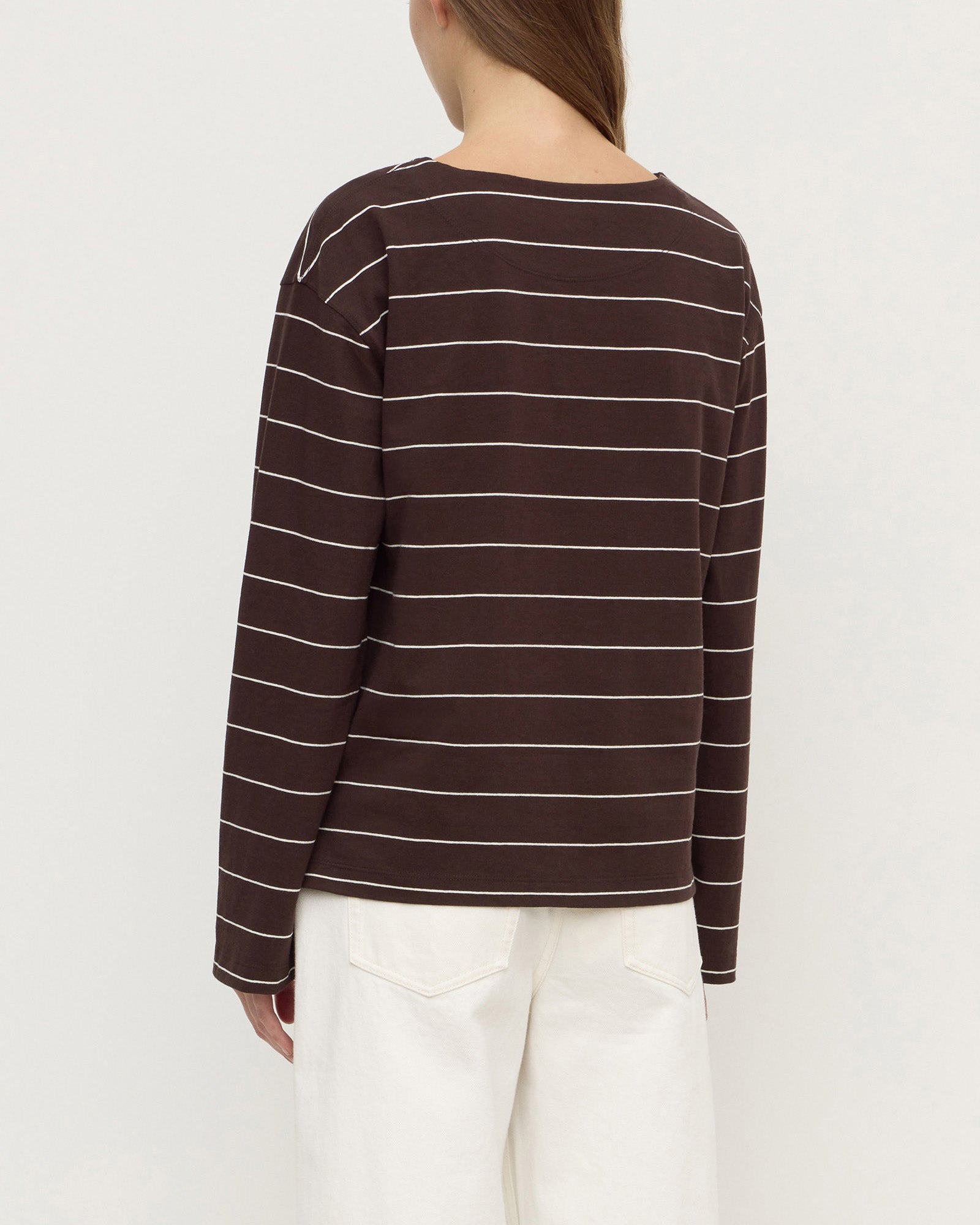 Assembly Label Scout Long Sleeve Tee Ganache Cream Stripe