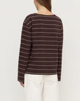 Assembly Label Scout Long Sleeve Tee Ganache Cream Stripe