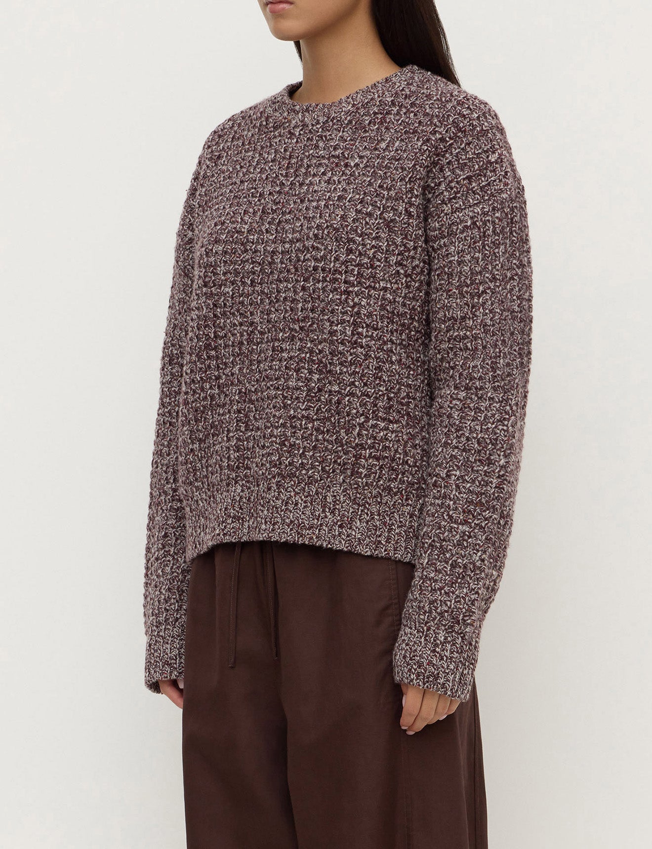Assembly Label Shiloh Speckle Wool Knit Aubergine