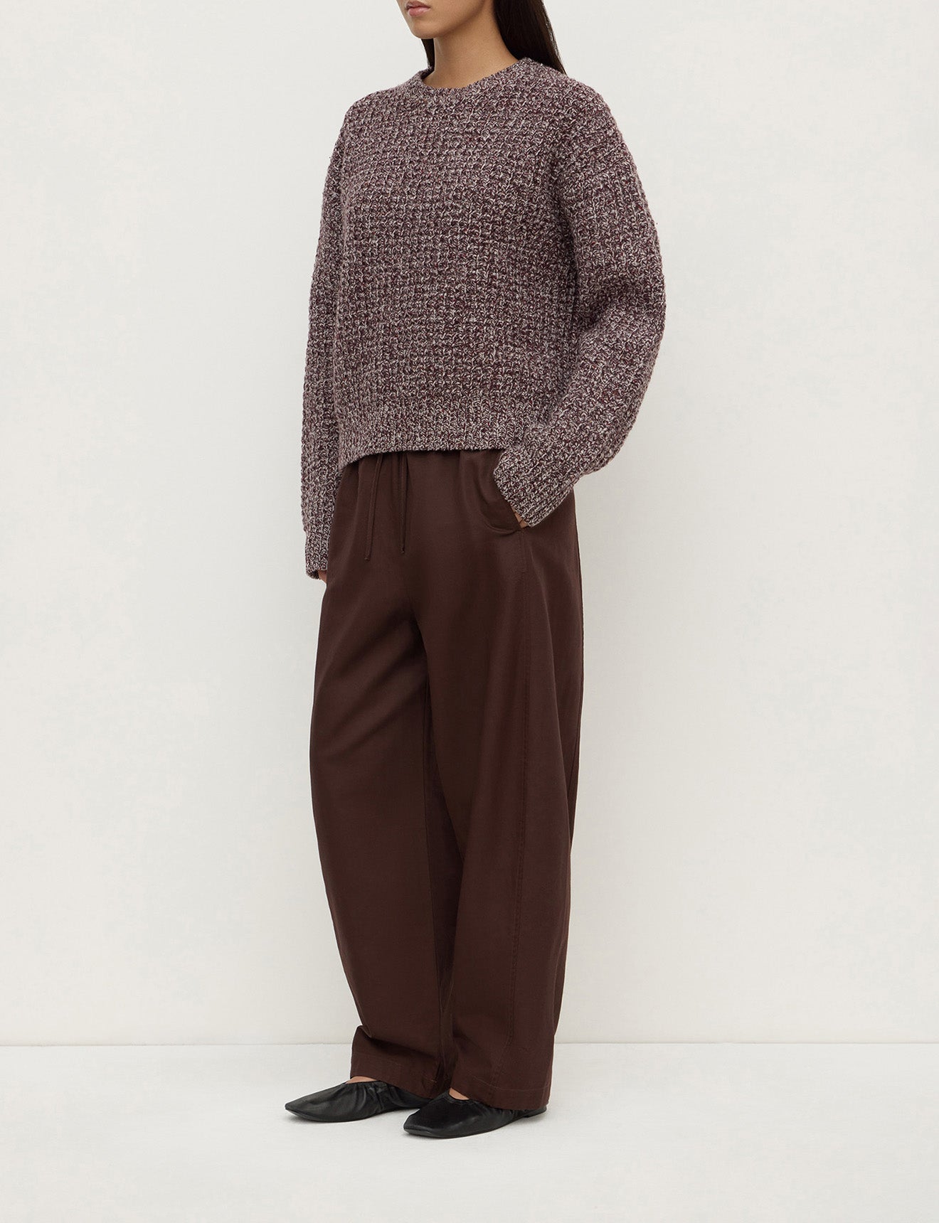 Assembly Label Shiloh Speckle Wool Knit Aubergine