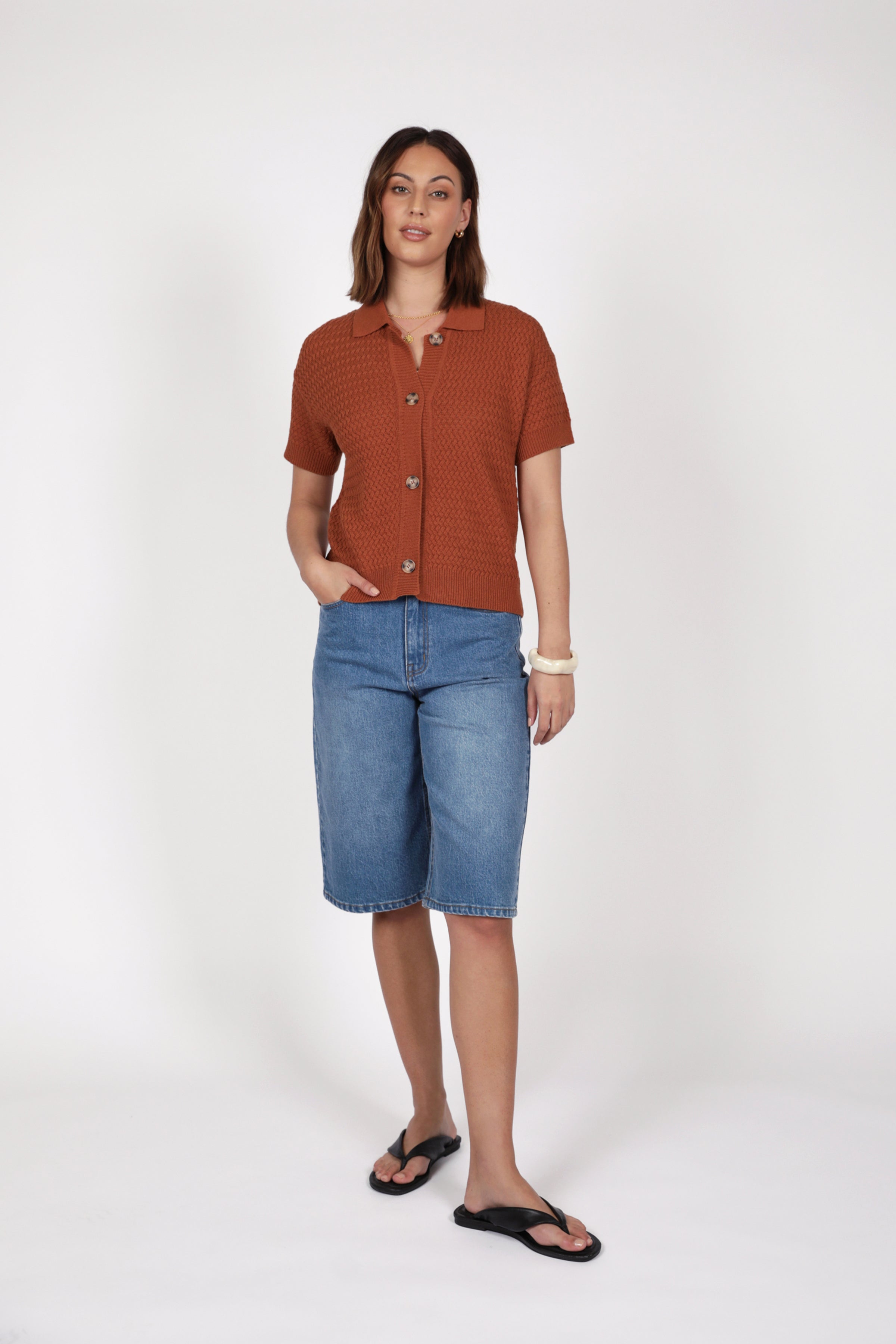 Marlow Terra Knit Shirt Rust