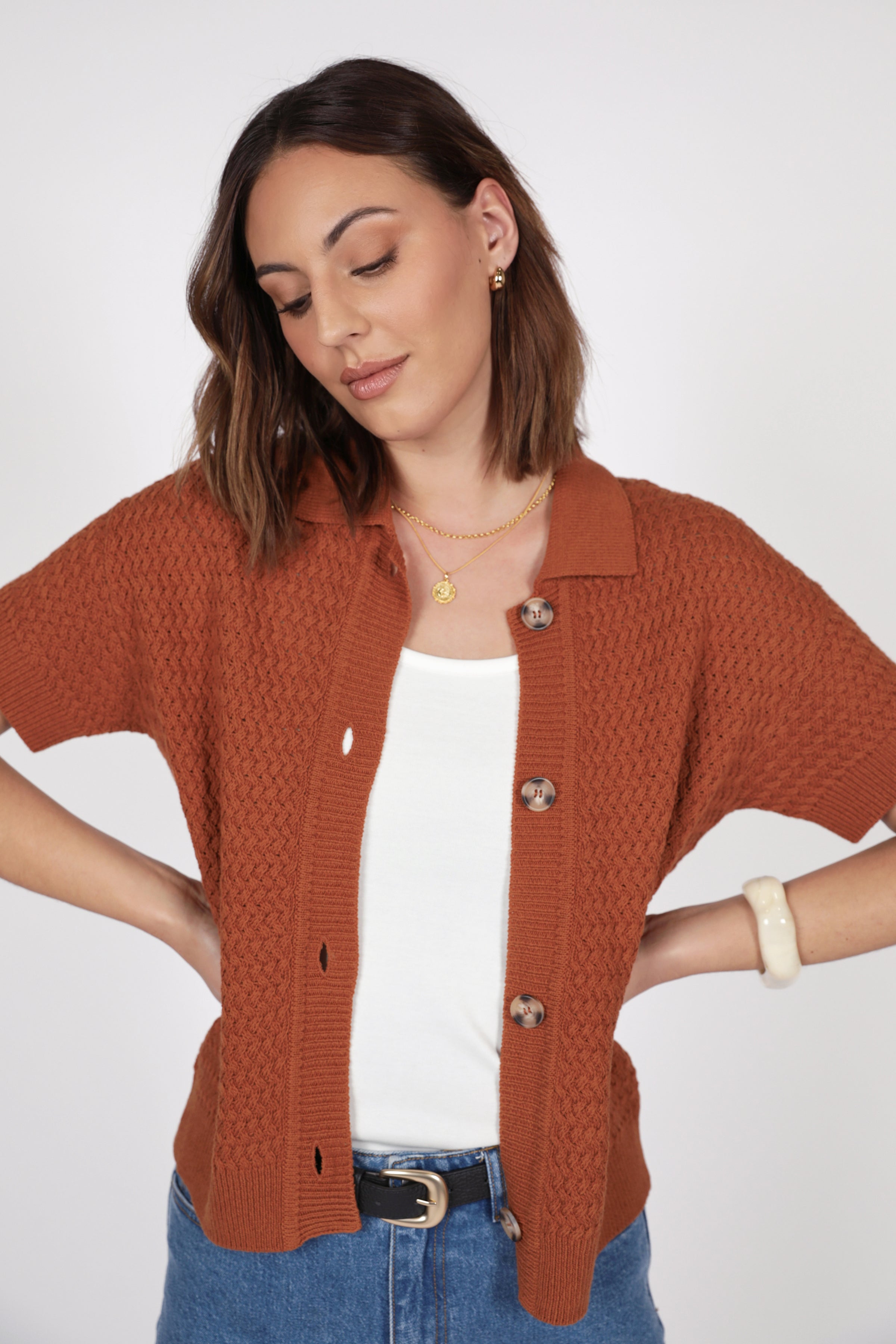 Marlow Terra Knit Shirt Rust