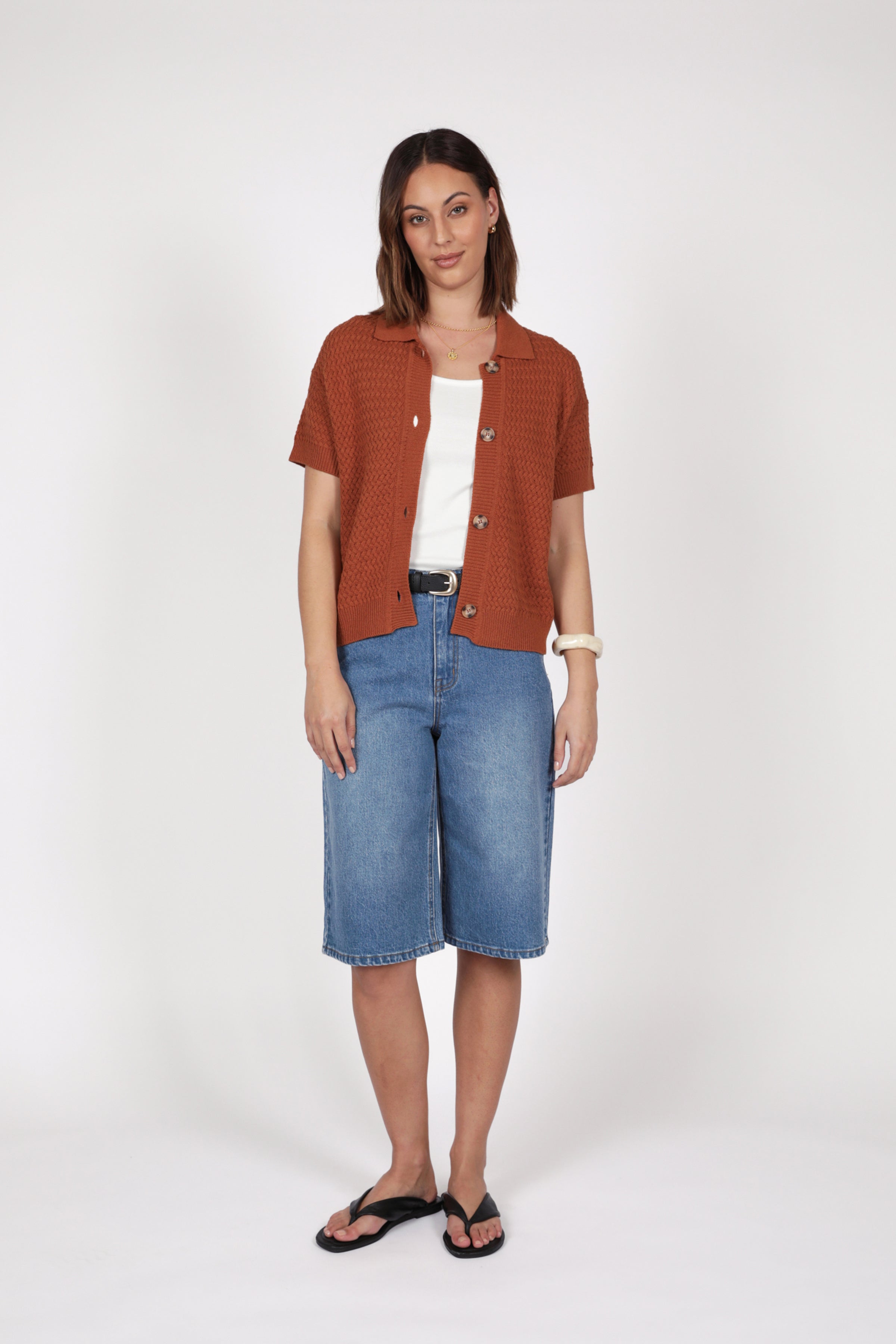 Marlow Terra Knit Shirt Rust