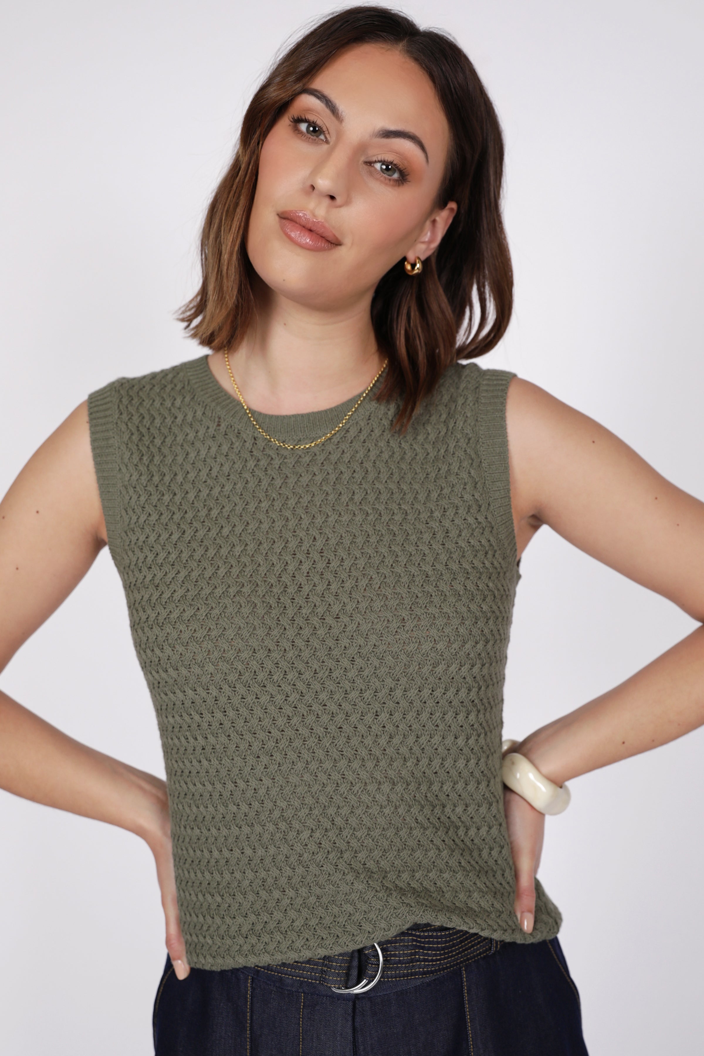 Marlow Terra Knit Tank Olive