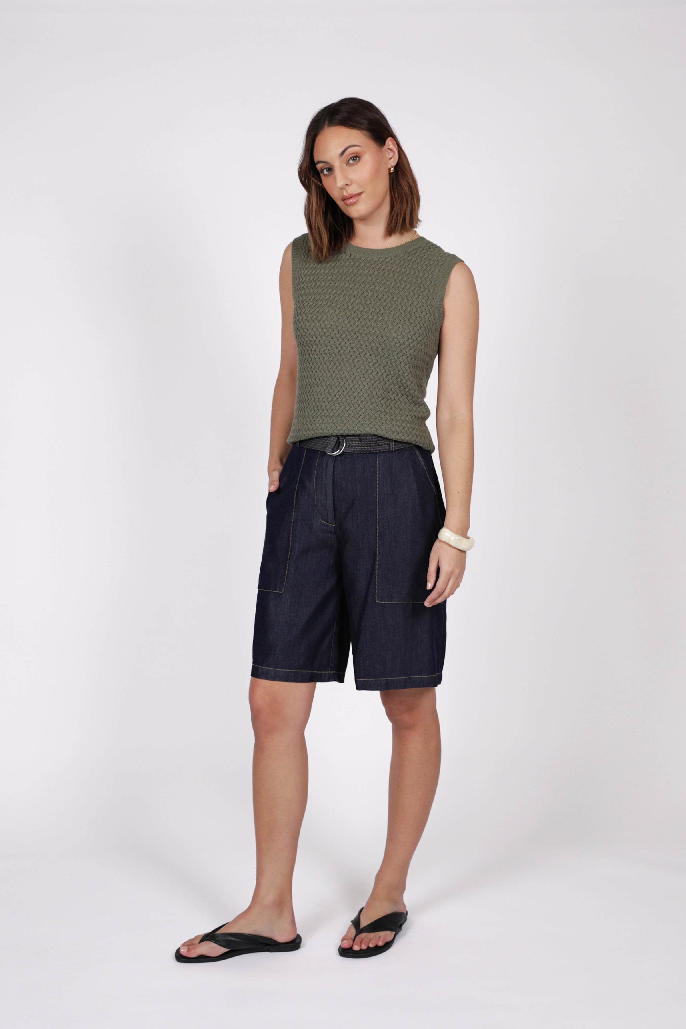 Marlow Terra Knit Tank Olive