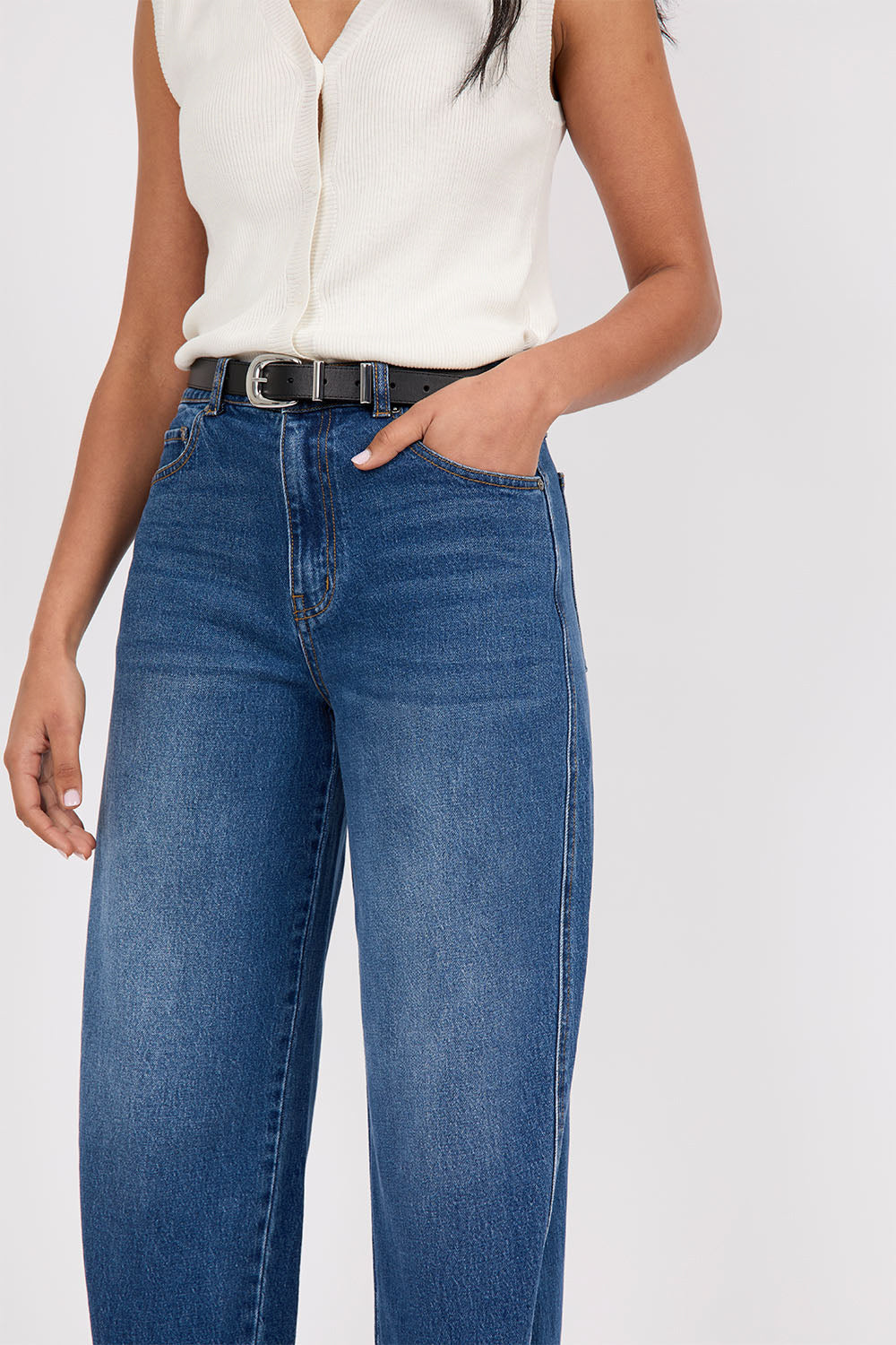 Marlow Curve Barrel Jeans True Blue