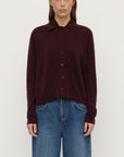 Assembly Label Wool Cashmere Knit Cardigan Dark Merlot