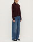 Assembly Label Wool Cashmere Knit Cardigan Dark Merlot