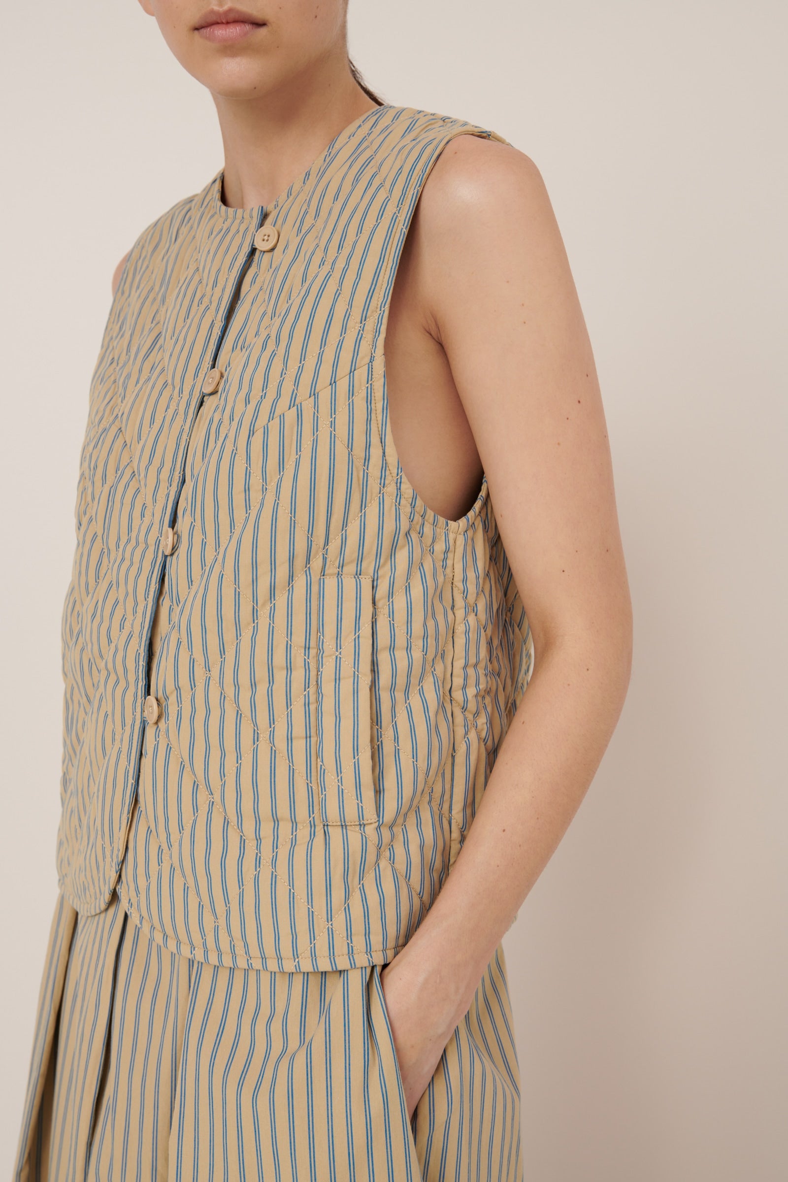 Kowtow Axis Vest Pinstripe
