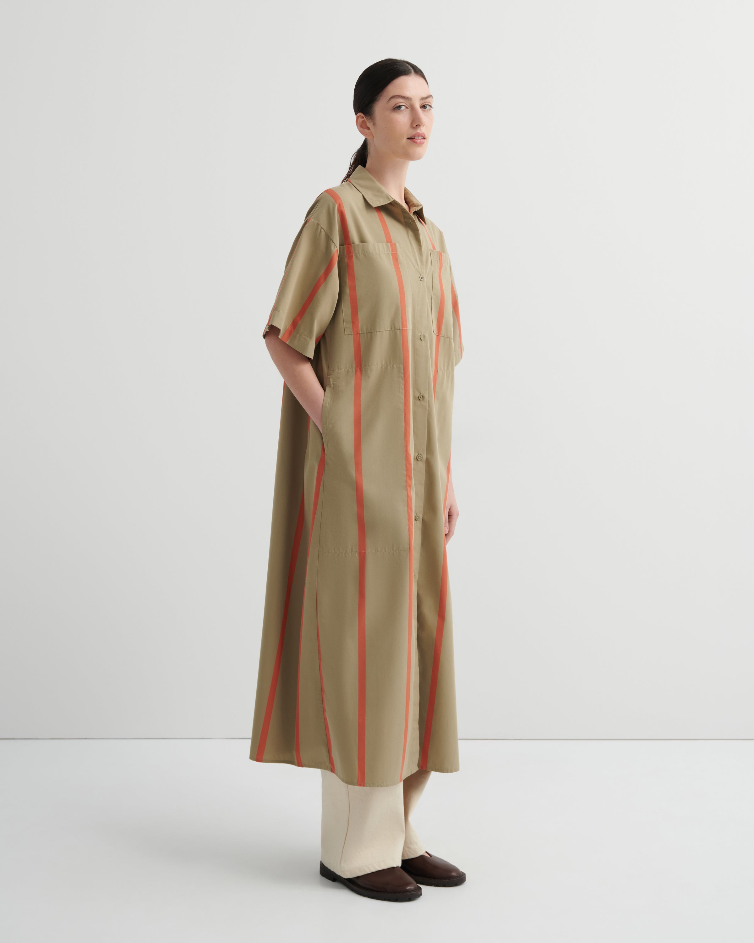 Kowtow Balance Dress Nasturtium Stripe