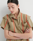 Kowtow Balance Dress Nasturtium Stripe