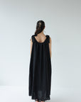 Sophie Bows Linen Dress Black