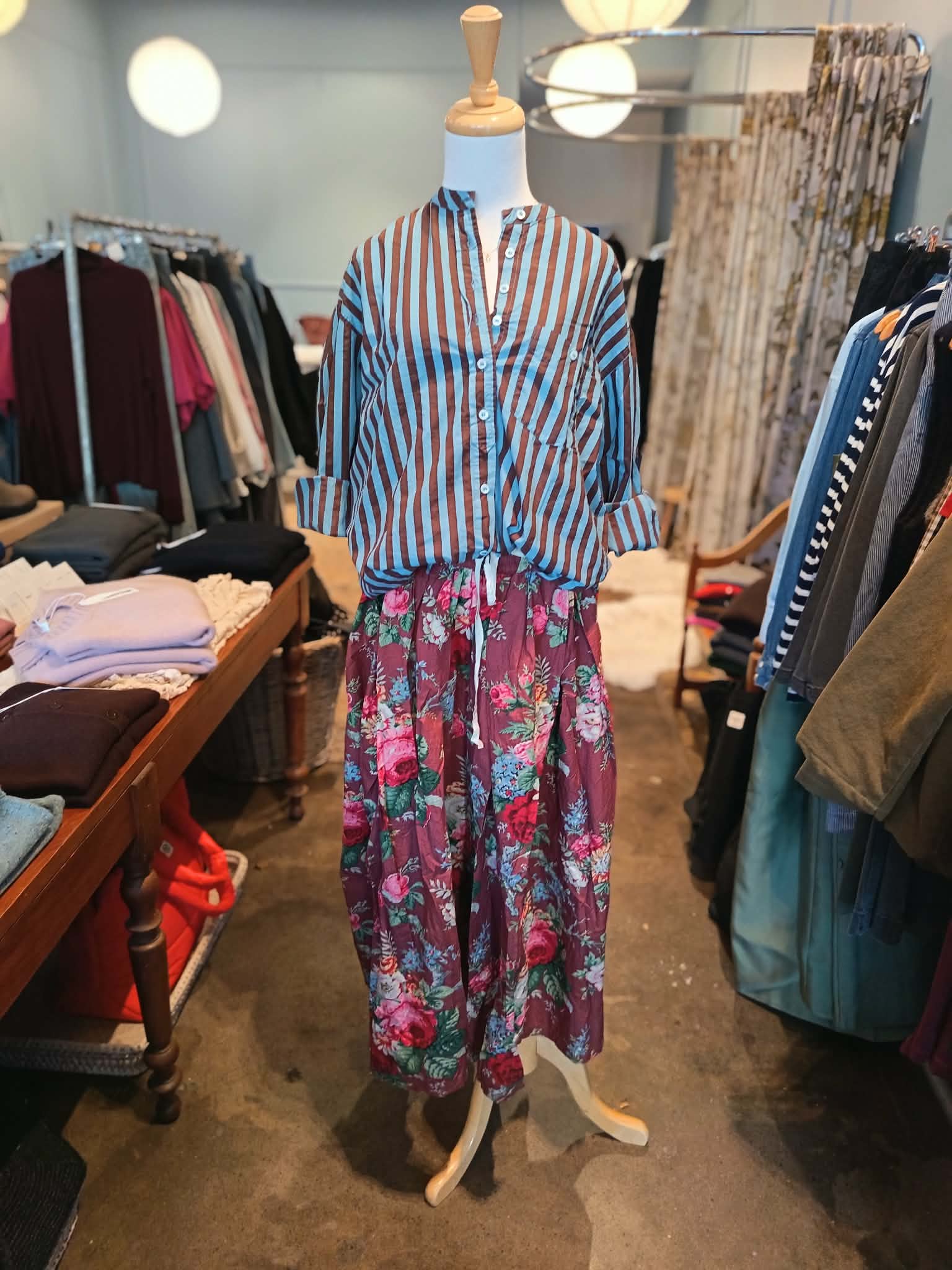 Metta Melbourne Italy Shirt Washed Denim Stripe