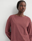Kowtow Jamie Top Maroon Stack Stripe