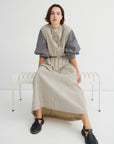 Kowtow Linear Skirt Ecru Stripe