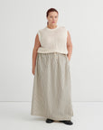 Kowtow Linear Skirt Ecru Stripe