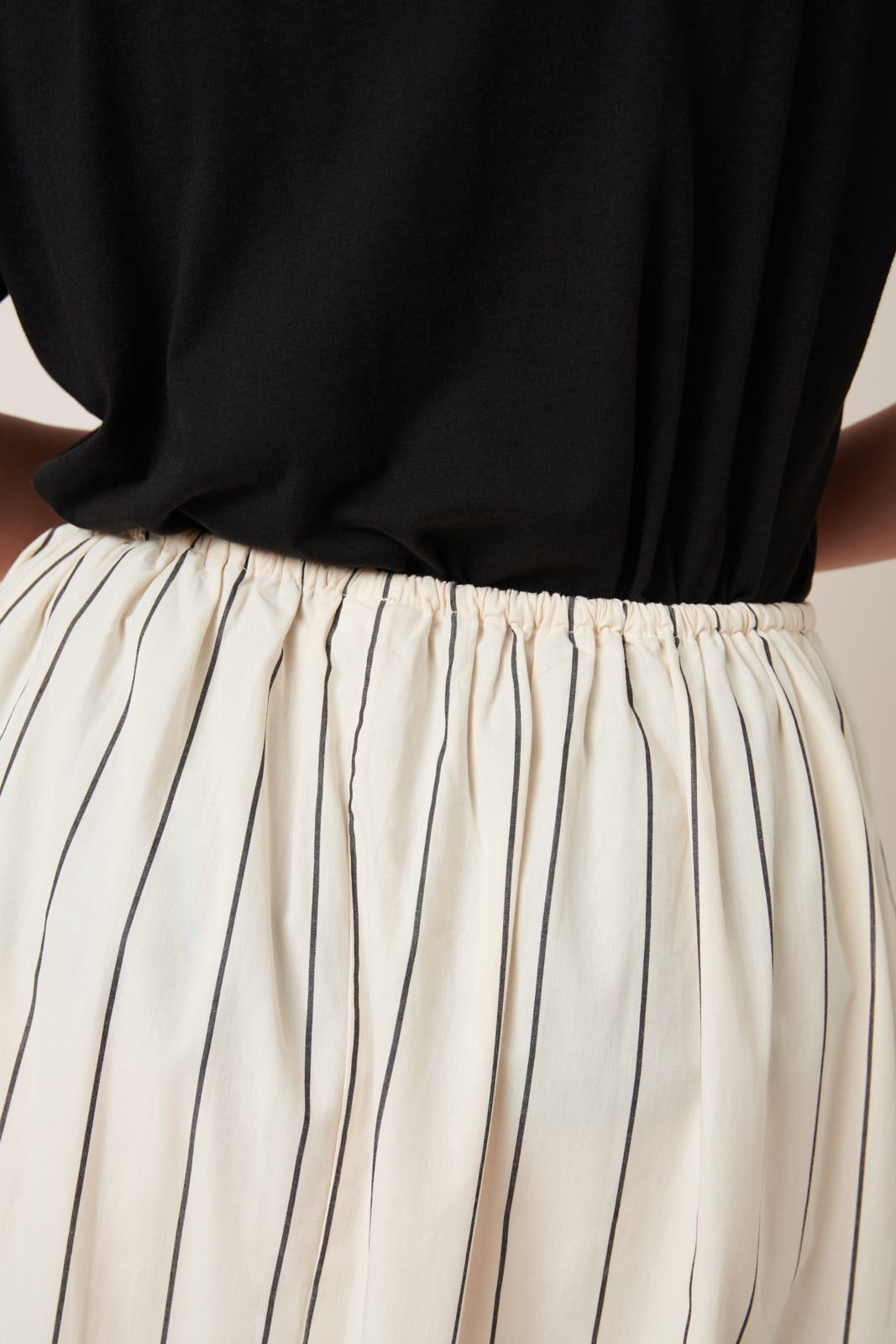 Kowtow Linear Skirt Greige Pinstripe