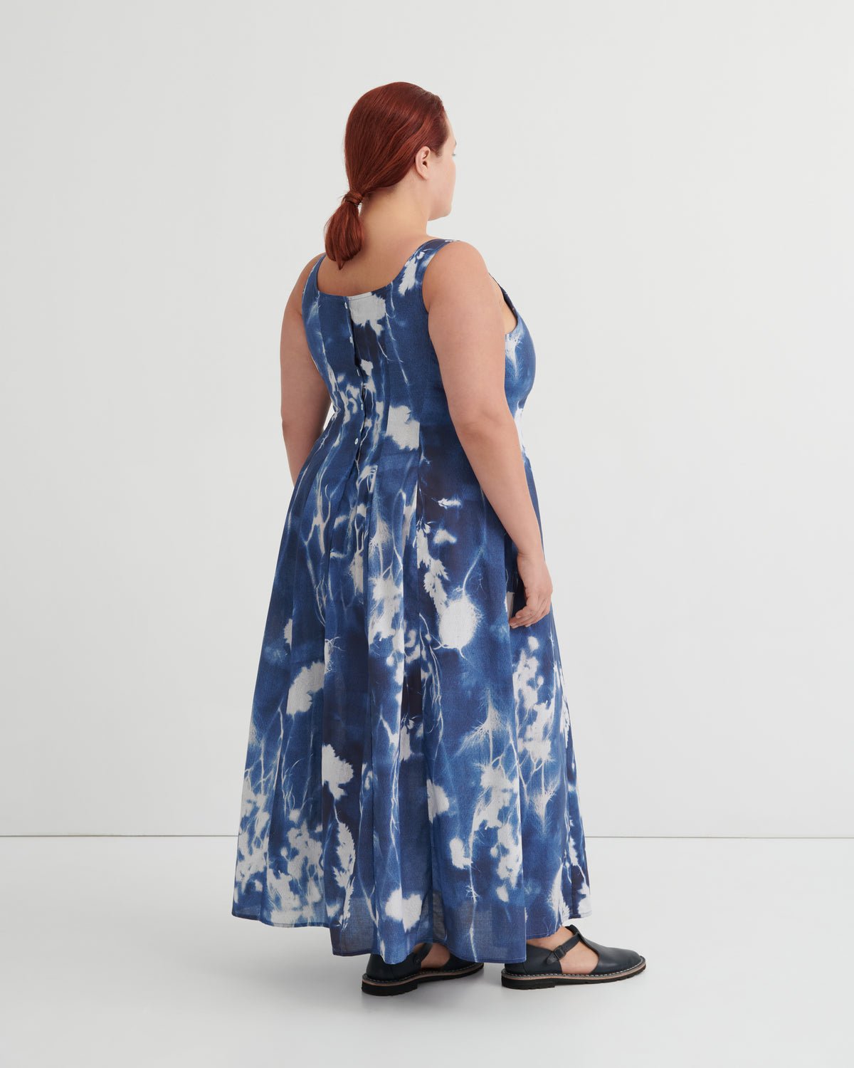 Kowtow Midnight Dress Cyanotype Floral Print
