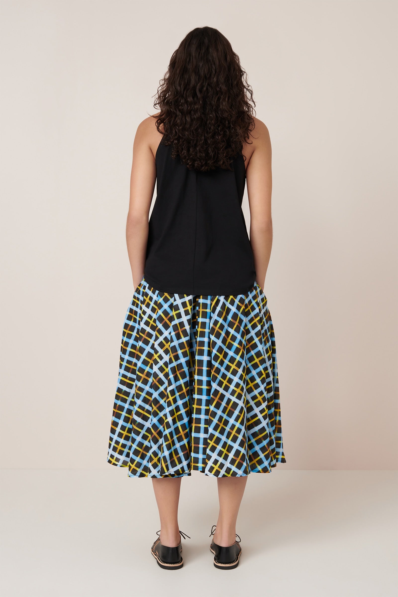 Kowtow Motion Skirt Neon Tartan