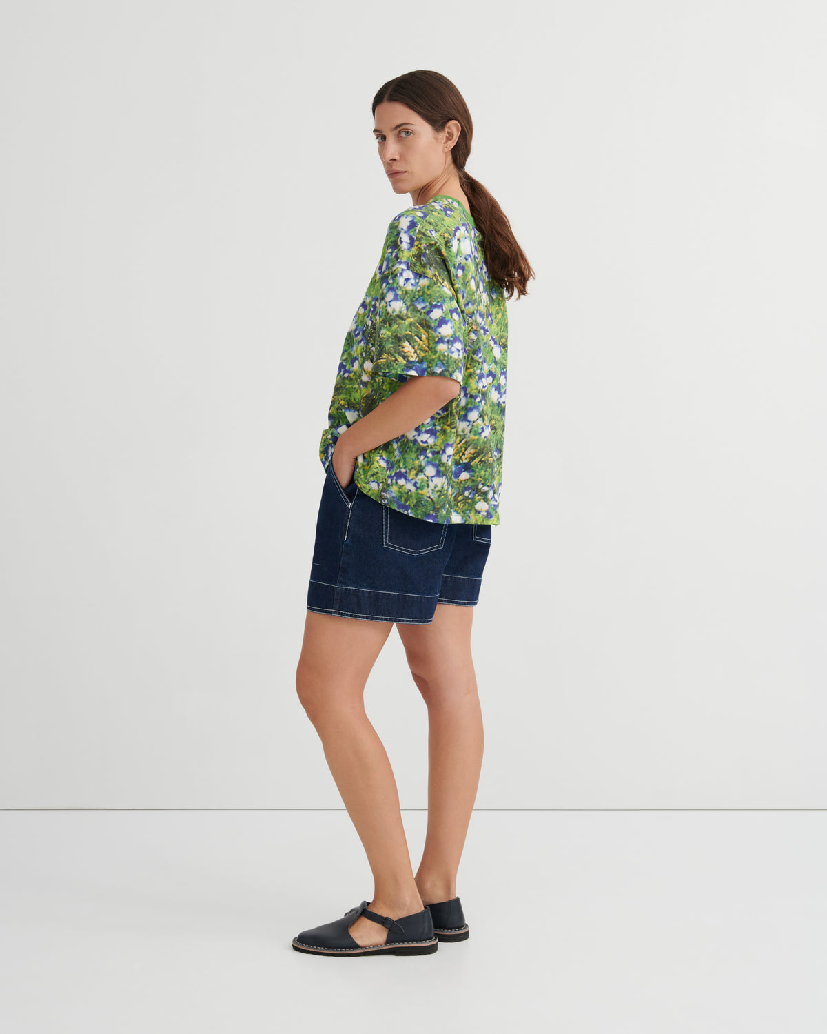 Kowtow Oversized Boxy Tee Bluebell Print