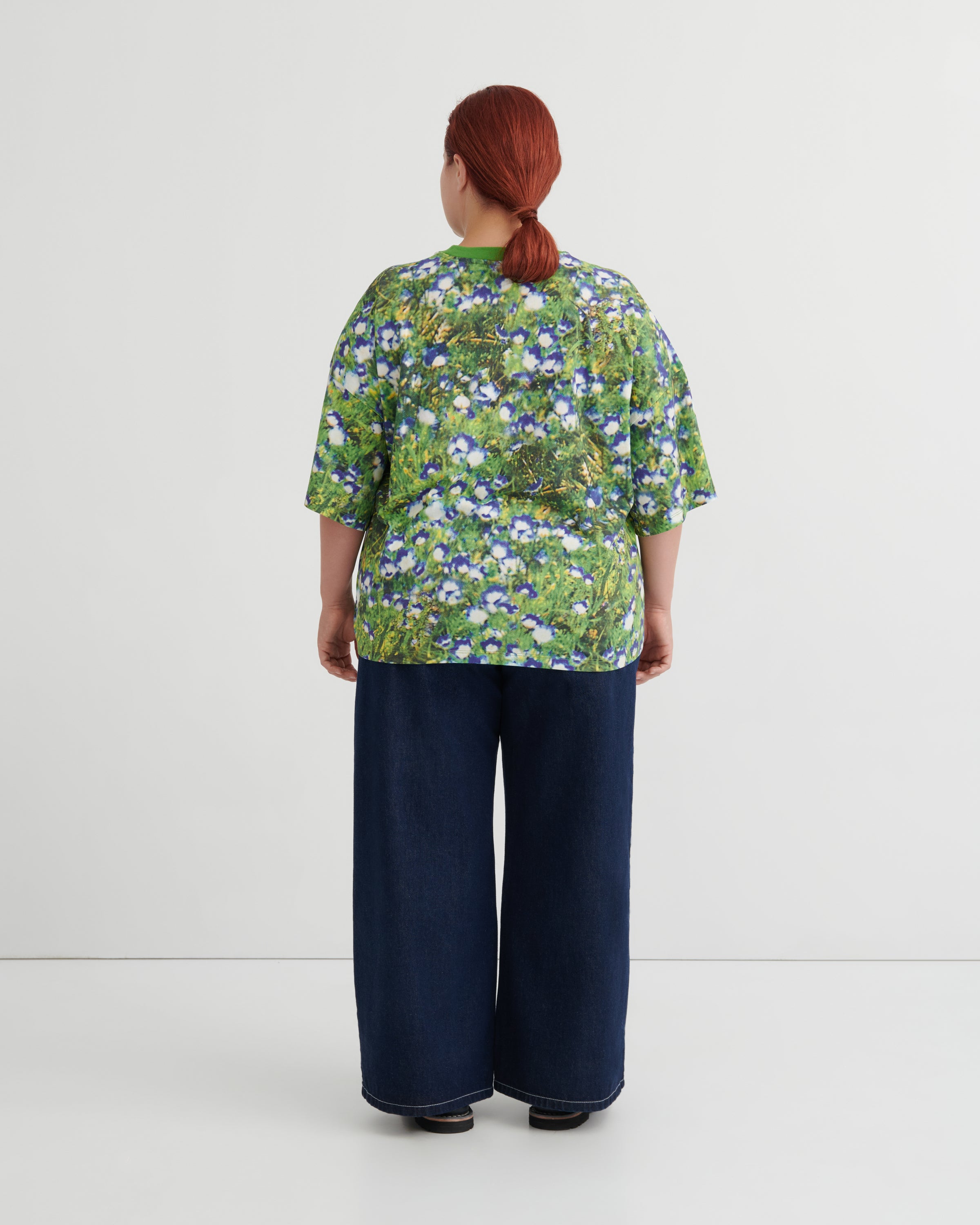 Kowtow Oversized Boxy Tee Bluebell Print