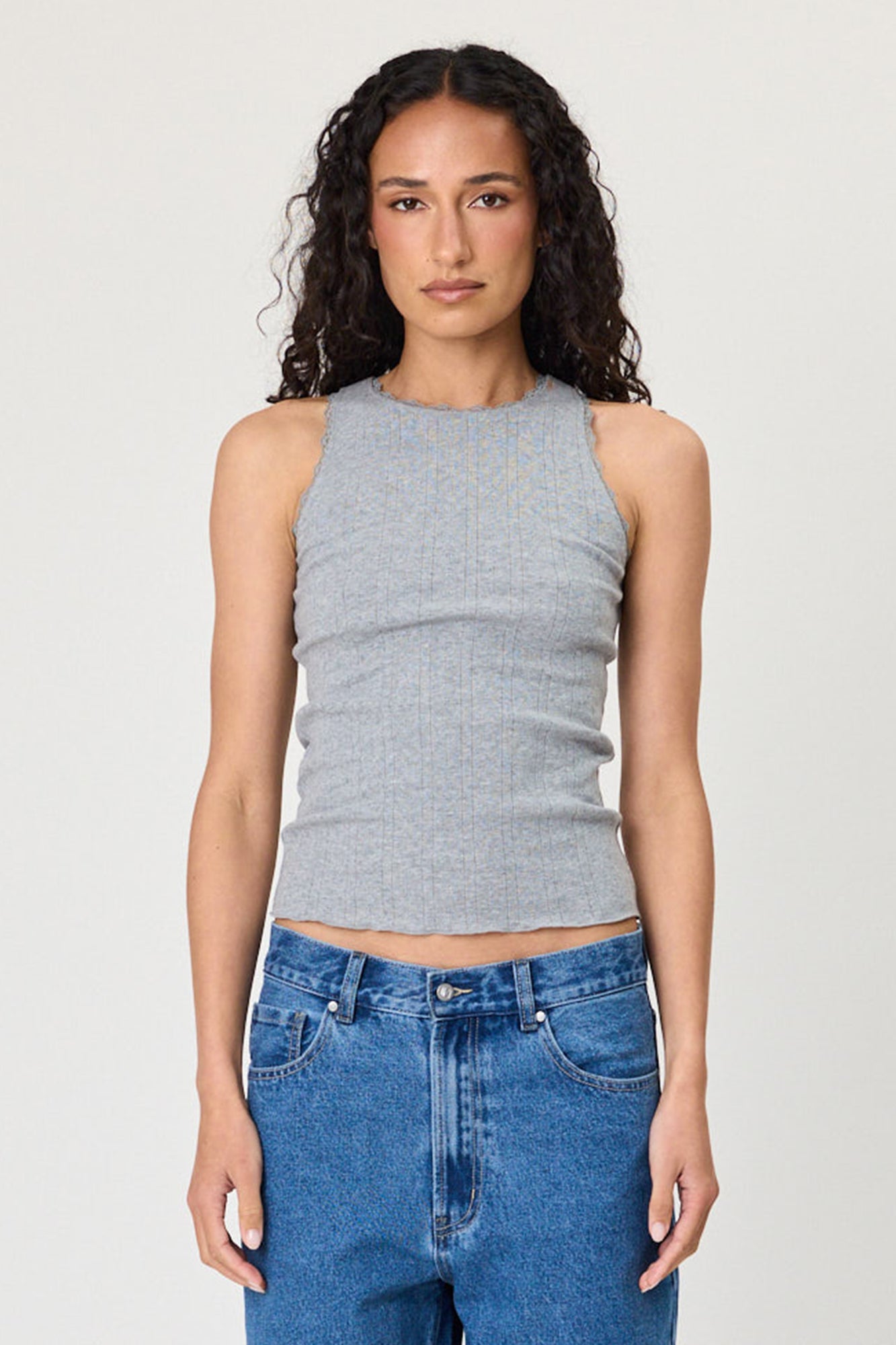 Remain Poppy Tank Grey Marle