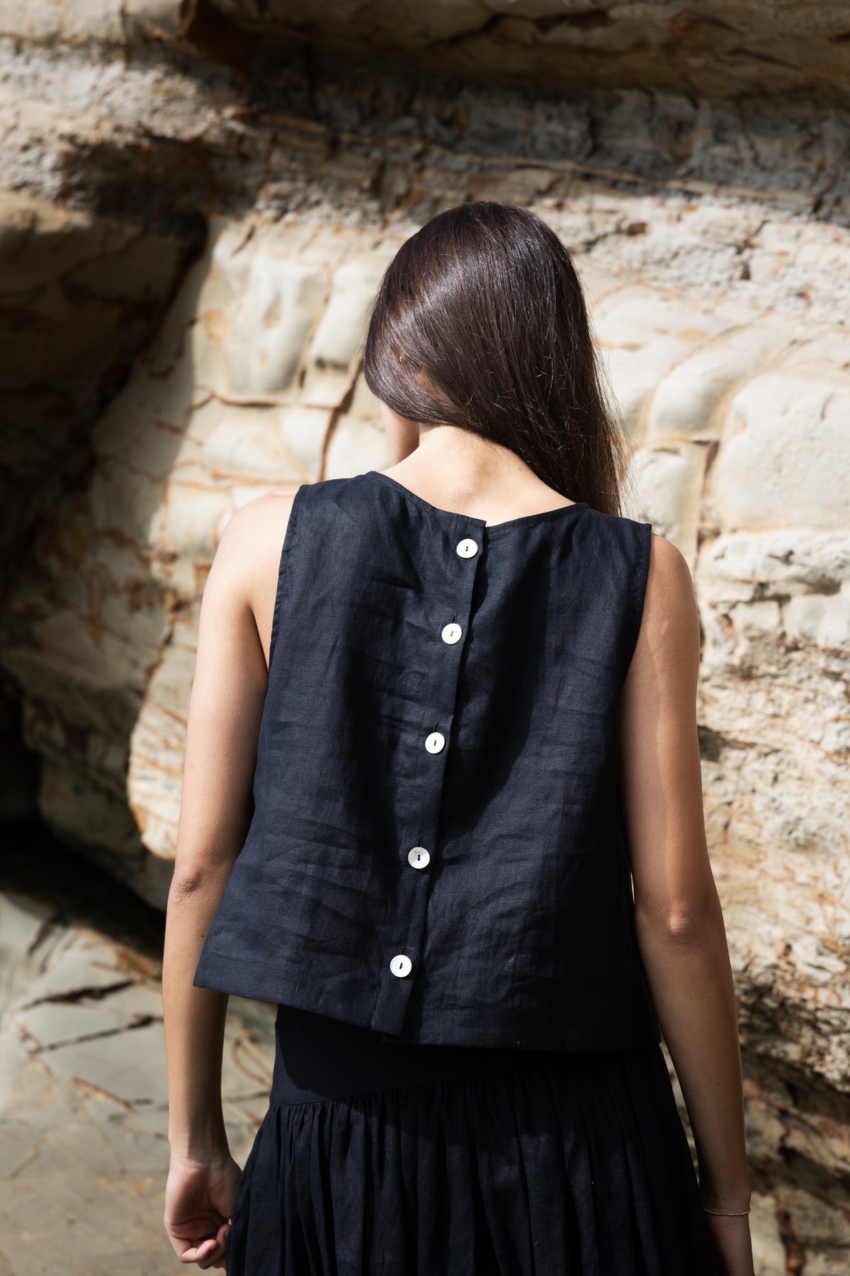 Sophie Shell Buttons Linen Top