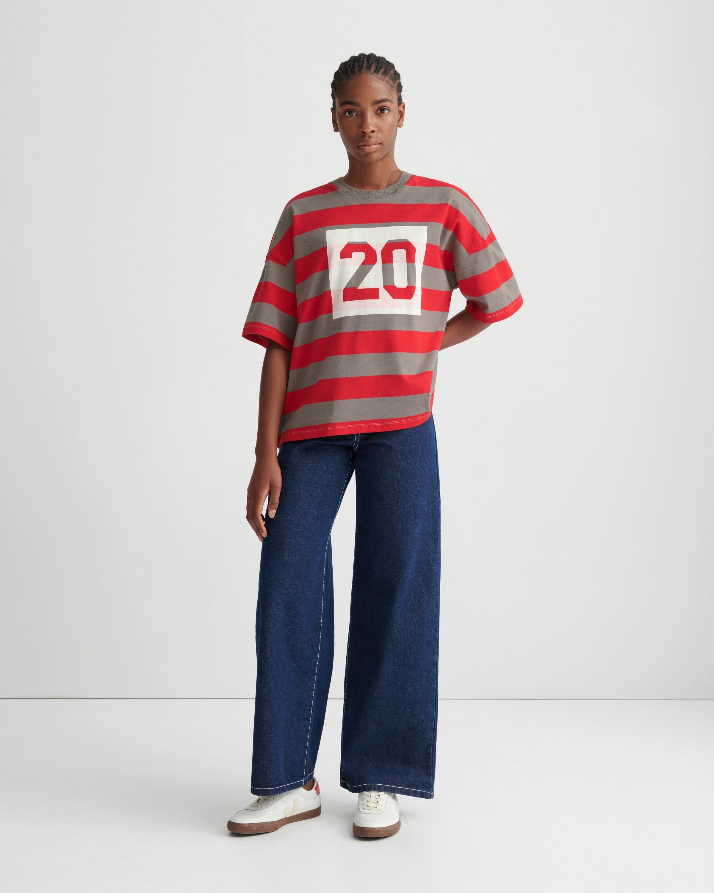 Kowtow Twenty Tee Poppy Stripe