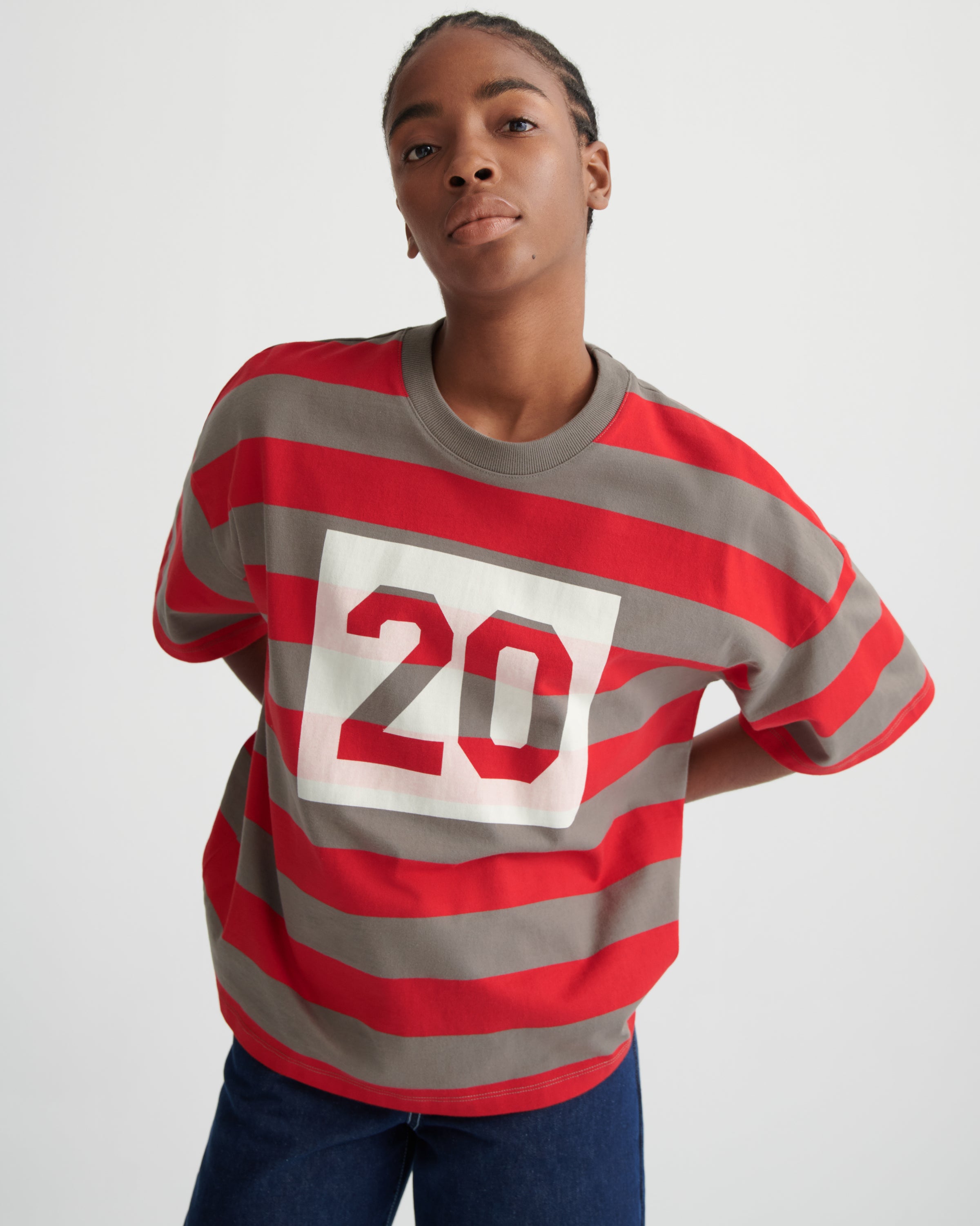 Kowtow Twenty Tee Poppy Stripe